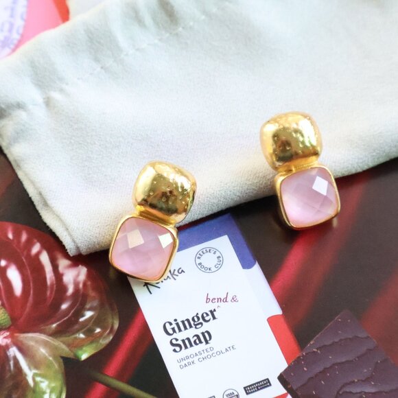 💕 Julie Vos Catalina Rose Earrings Gold - Picture 2 of 2